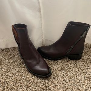 Frye Women's Demi Zip Booties, Wine, Size 7